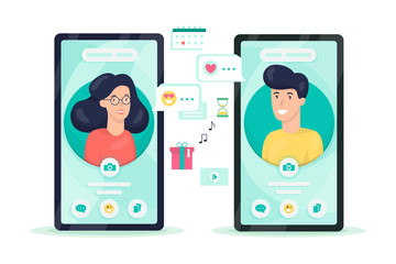 Mobile phone with person avatar on the screen