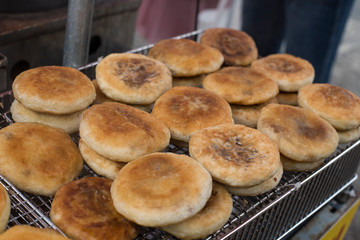 Korean sweet pancake, and popular street food(Hotteok)