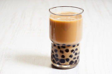 homemade bubble milk tea in a glass