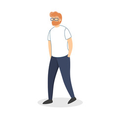 Man walking. Male person in the casual clothes