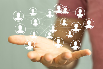 global networking 3d human select concept