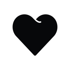 Black solid icon for heart 