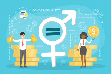 Gender equality concept. Female and male character