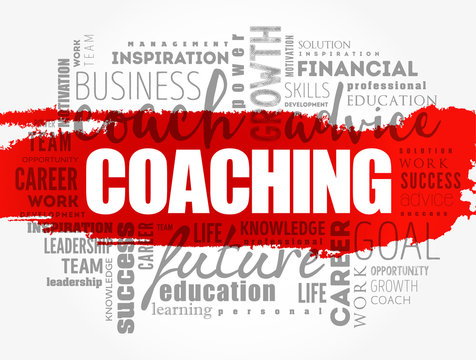 COACHING word cloud collage, business concept background