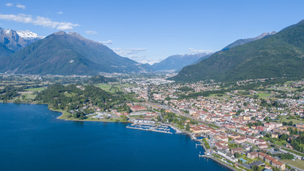 Fototapeta na wymiar Panoramic view of Colico, lake of Como