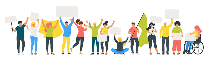 Obraz premium people protest or parade 