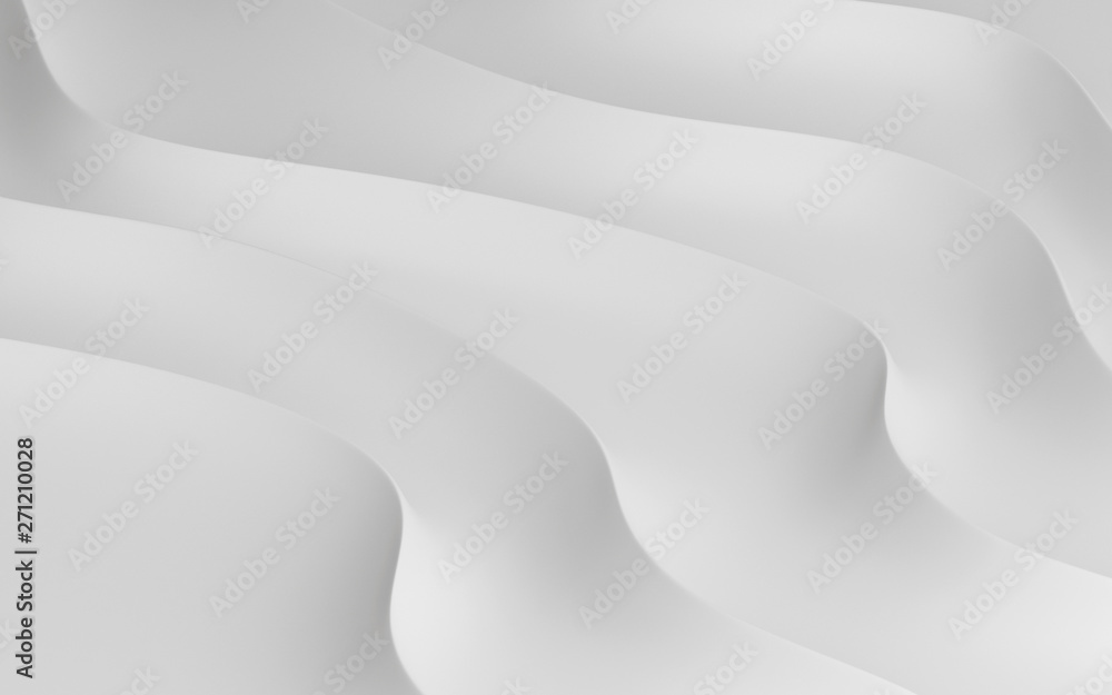Poster abstract of smooth shape for architectural idea, curve line ,white background with free form, 3d ren