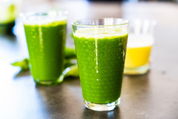 Smoothie with vegetables and fruits