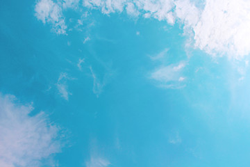 Light blue sky background soft focus with nature white clouds and  , copy space