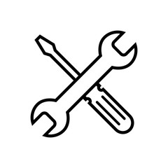 Repair icon. Wrench and screwdriver icon. Settings vector icon. maintenance