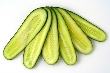Sliced cucumber.