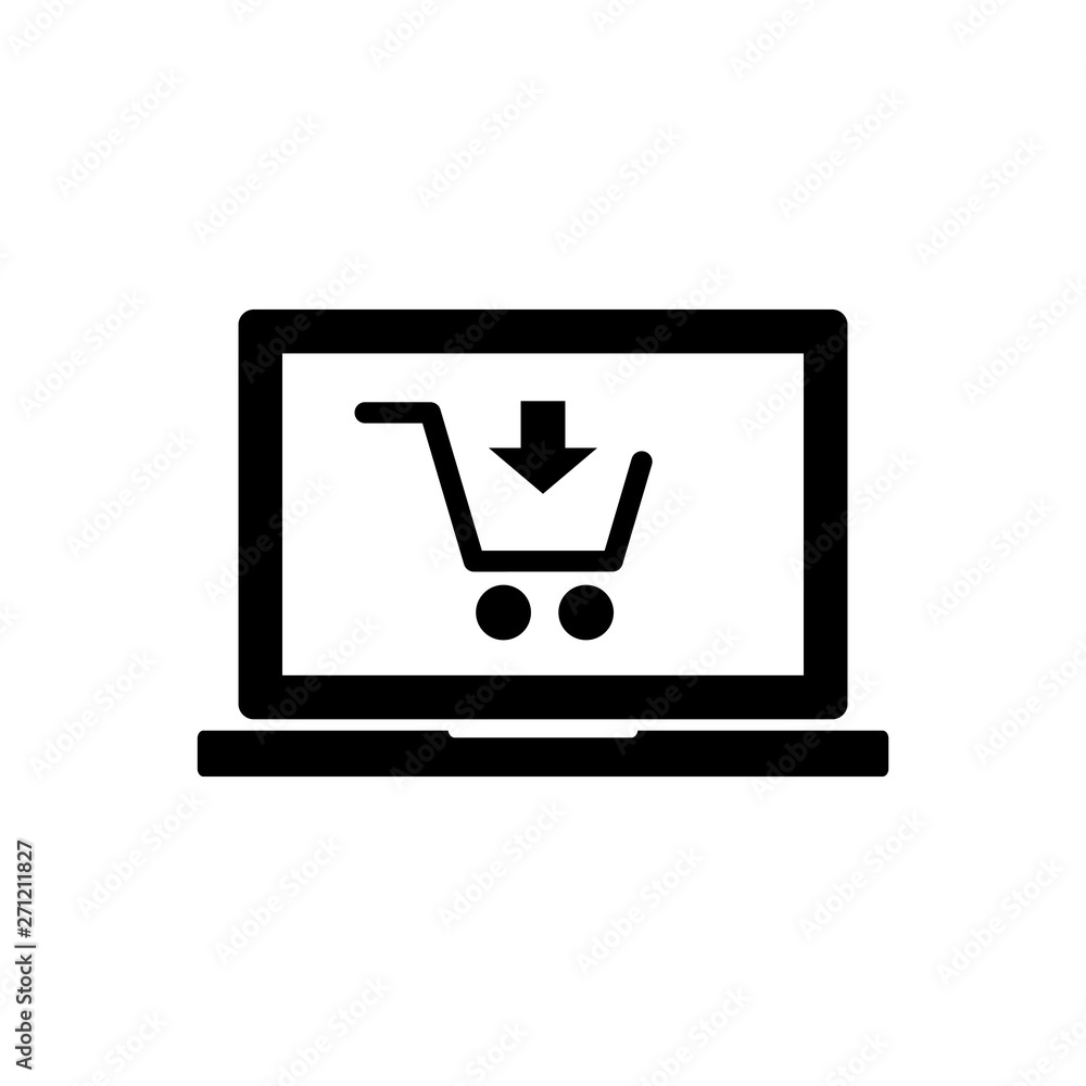 Poster computer icon. pc icon vector. computer monitor icon. flat pc symbol.