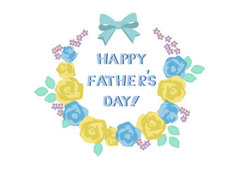 父の日のイラスト ロゴデザイン バラのフレーム リース 花輪 Wall Mural Tomoko Arakawa