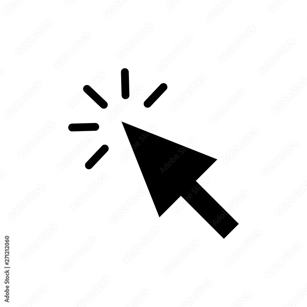 Poster click icon. cursor icon. computer mouse click cursor black arrow icons.