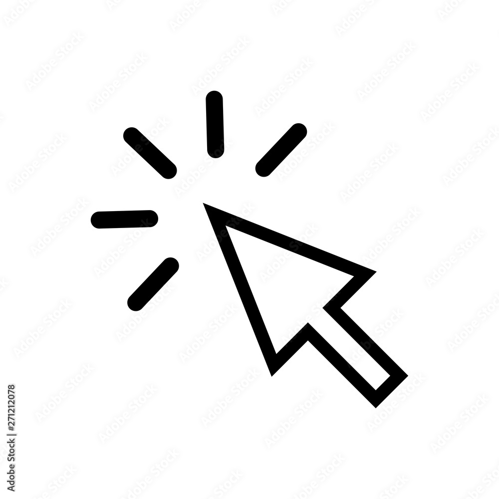 Poster click icon. cursor icon. computer mouse click cursor black arrow icons.