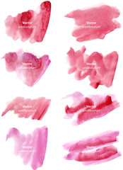 Set of watercolor stain banners. Watercolor splash. Colorful watercolor vector blots on white background 