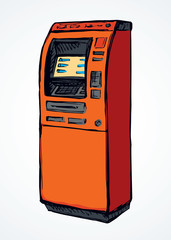 ATM device icon. Vector drawing