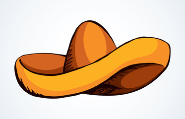 Mexican sombrero hat. Vector drawing