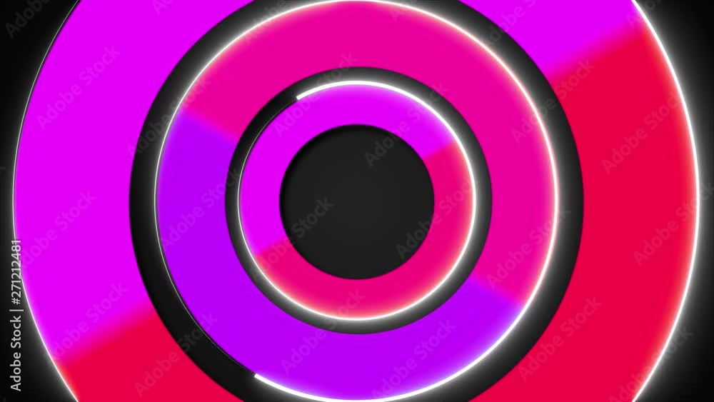 Poster 3d colorful circles, stroke shapes, 3d rendering computer generated background