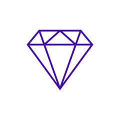 Diamond icon. Diamond line icon. Gemstone symbol