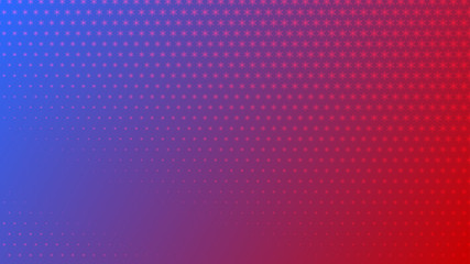 Abstract halftone background of small symbols in red and blue colors