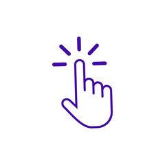 Hand cursor icon click. Hand click icon. Finger pointer isolated vector