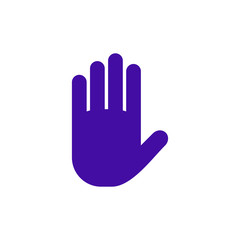 Stop vector icon. Hand symbol. Hand icon