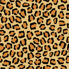 Leopard seamless texture, imitation. Vector leopard skin repeat pattern.