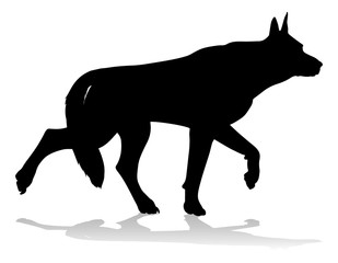 Fototapeta premium A detailed animal silhouette of a pet dog