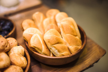 Homemade buns in a beautiful wooden cup-2