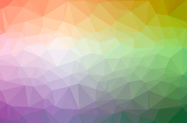 Illustration of abstract Green, Orange, Purple horizontal low poly background. Beautiful polygon design pattern.