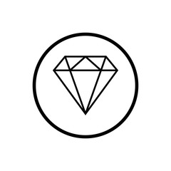 Diamond icon. Diamond line icon. Gemstone symbol