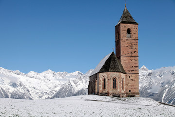 Alps, community Hafling, St. Kathrein church, Texel Group, South Tyrol, Italy, Europe