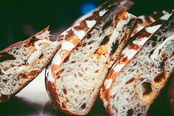 Fresh Artisan Bread in vintage color tone