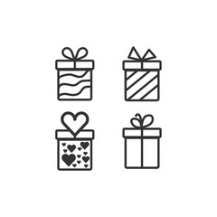 Gift card set icon vector. Gift symbol illustration. Trendy design style on white background.