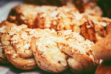 Fresh Artisan Bread in vintage color tone