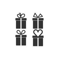 Gift card set icon vector. Gift symbol illustration. Trendy design style on white background.