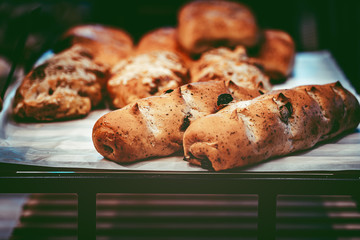 Fresh Artisan Bread in vintage color tone