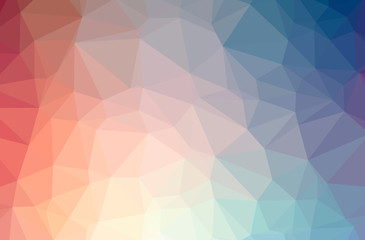 Illustration of abstract Blue, Green, Yellow And Red horizontal low poly background. Beautiful polygon design pattern.