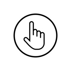 Hand cursor icon click. Hand click icon. Finger pointer isolated vector