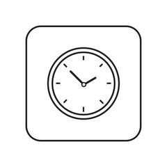 Time clock icon line vector isolated on white