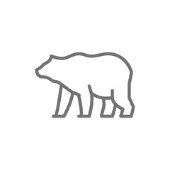 Grizzly bear line icon.