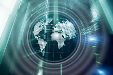 Fototapeta premium Planet Earth Hologram Globe Global communication World Wide Business concept.