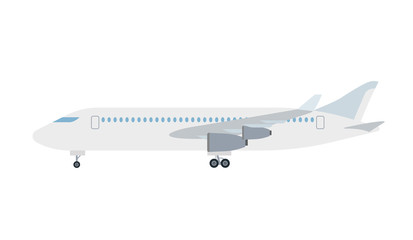 Cartoon picture of aircraft, airplane, airliner. Vector illustration. White background.