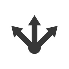 Three-way direction arrow, Eps 10. Vector illustration