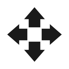 Vector simple style illustration of four arrows point out of the center - expand concept