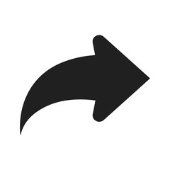 Arrow icon. Share symbol, isolated forward arrow