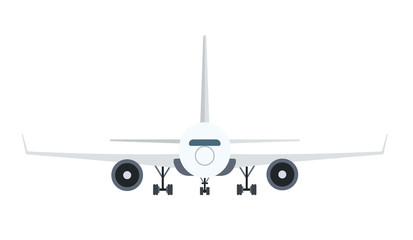 Cartoon picture of aircraft, airplane, airliner. Vector illustration. White background.