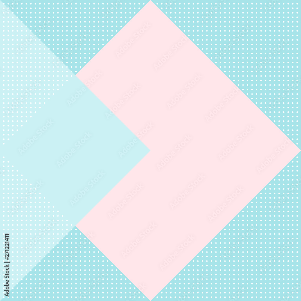 Poster geometric background with triangle, square and dots in simple flat design