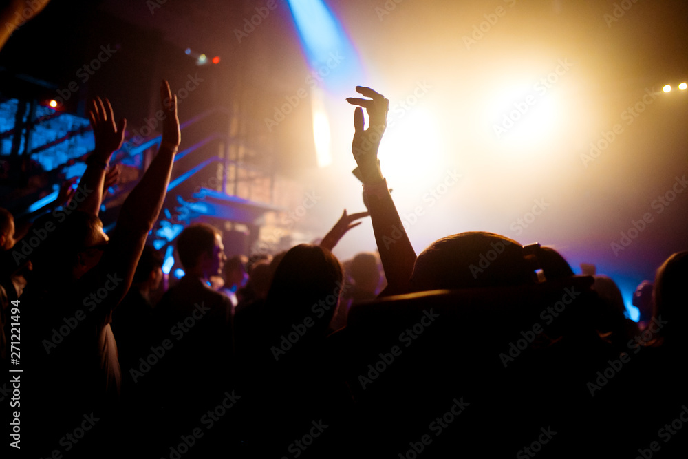 Wall mural people at a concert in a nightclub, a concert hall, a party